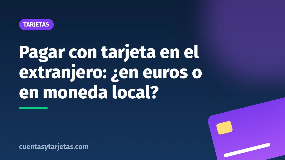 Pagar con tarjeta en el extranjero: ¿en euros o en moneda local?